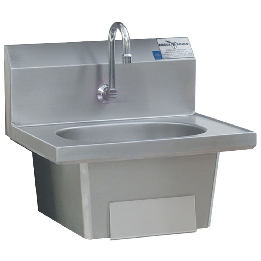 Eagle Group HSA-10-FKP Wall Mount Commercial Touchless Hand Sink w/ 13 1/2"L x 9 3/4"W x 6 3/4"D Bowl, Gooseneck Faucet