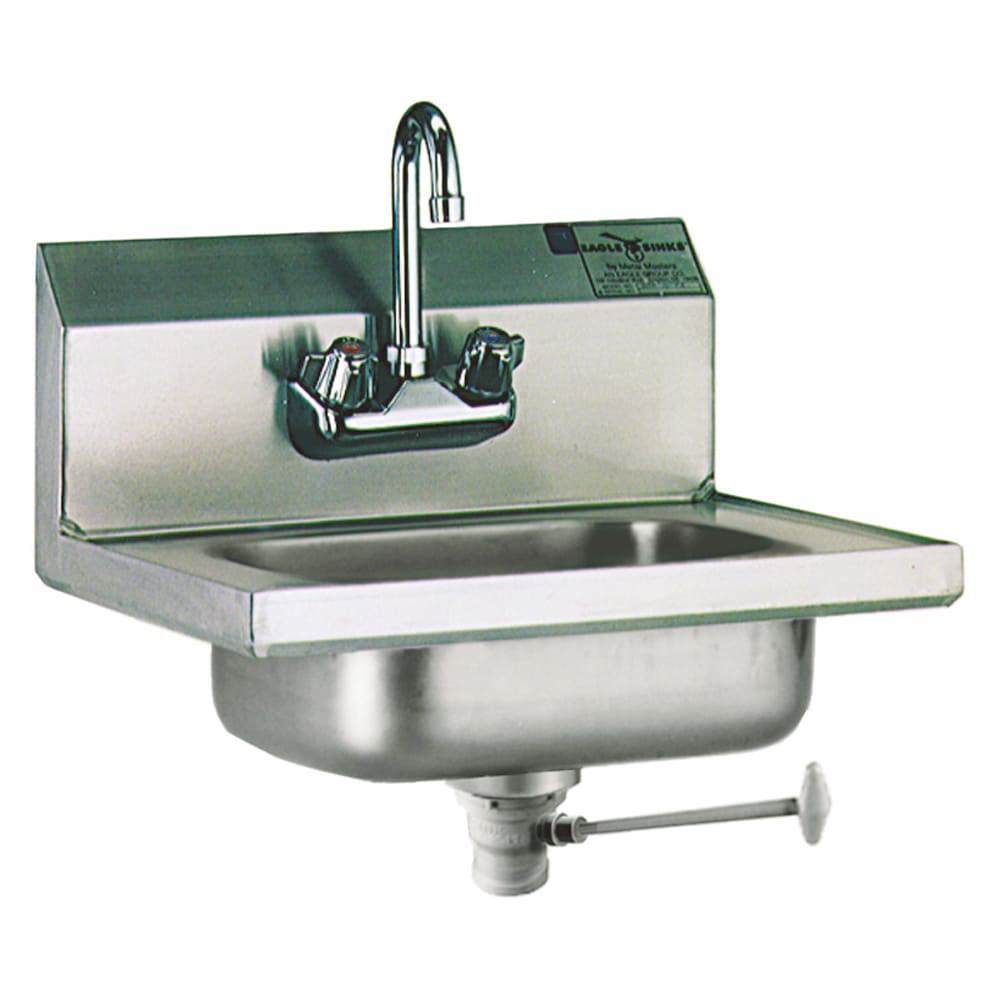 Eagle Group HSA-10-FL Wall Mount Commercial Hand Sink w/ 14"L x 10"W x 5"D Bowl, Gooseneck Faucet