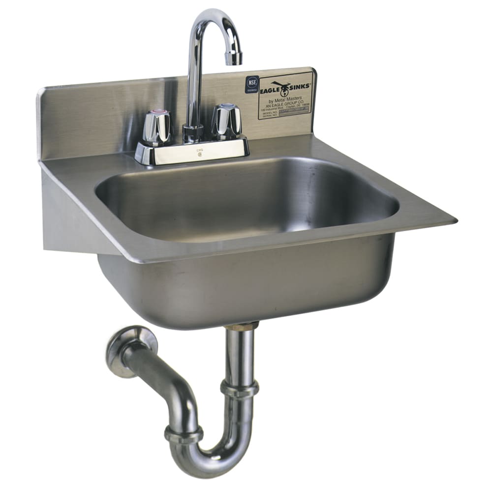 Eagle Group HSAE-10-FA Wall Mount Commercial Hand Sink w/ 14"L x 10"W x 5"D Bowl, Gooseneck Faucet
