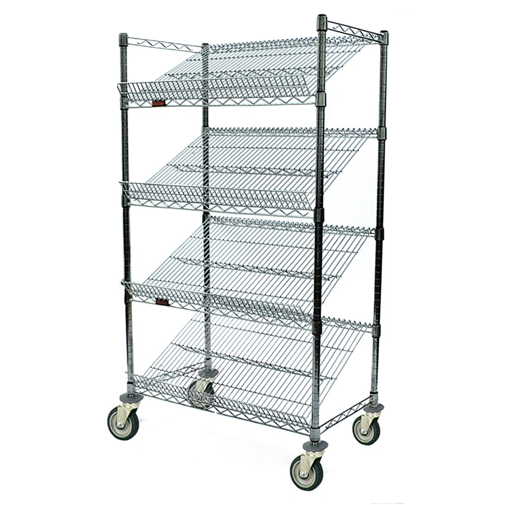 Eagle Group M1836Z-4 Visual Merchandising Cart - (4) 18x36" Shelves, Zinc Finish