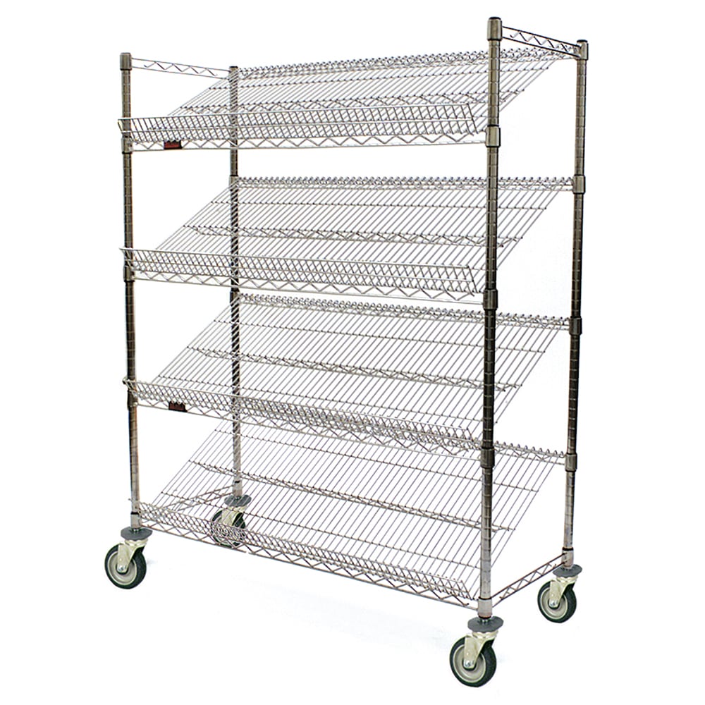 Eagle Group M1848C-4 Visual Merchandising Cart - (4) 18x48" Shelves, Zinc Finish
