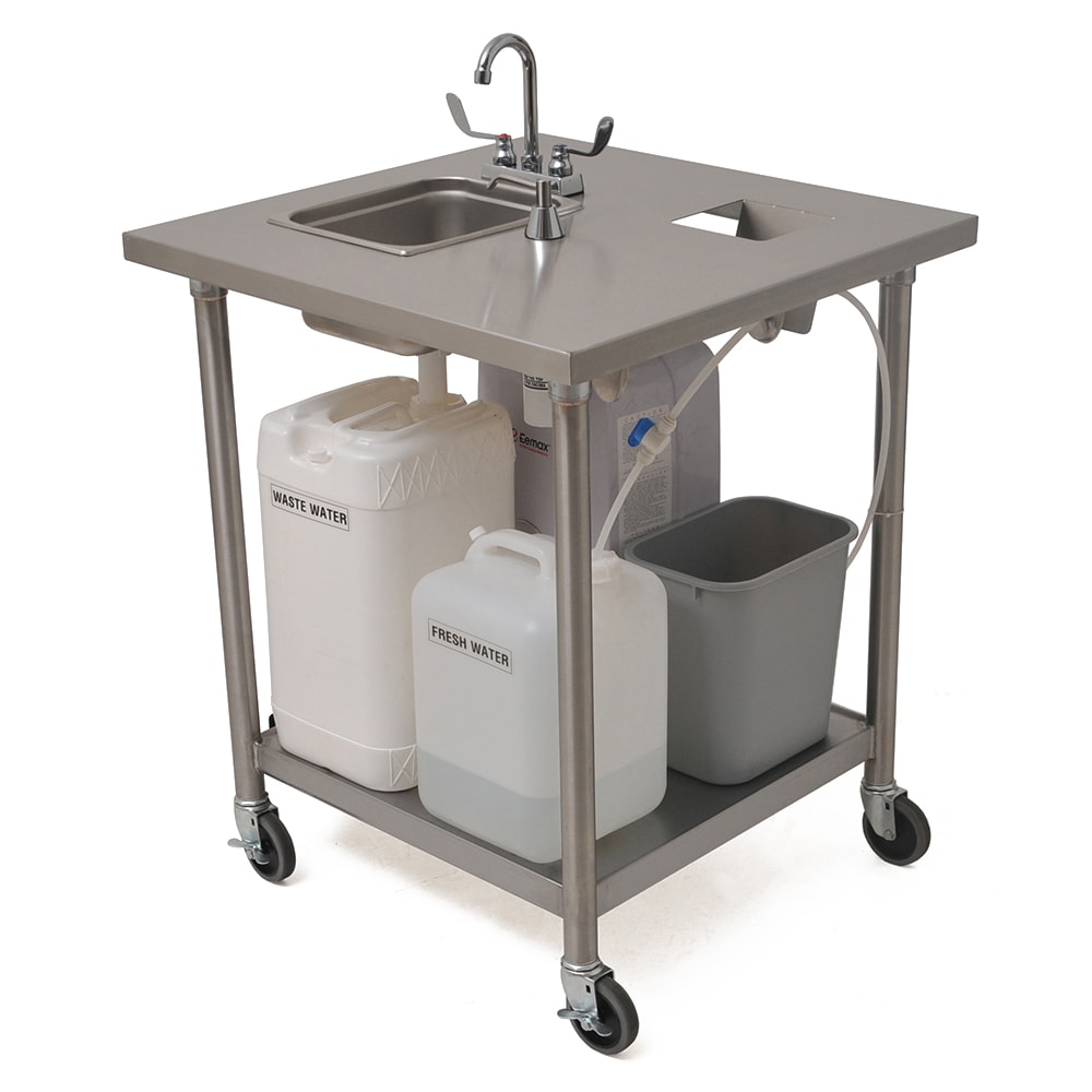 Eagle Group PHSE-S-H 34 7/8"H Portable Sink w/ 6"D Bowl, Hot Water