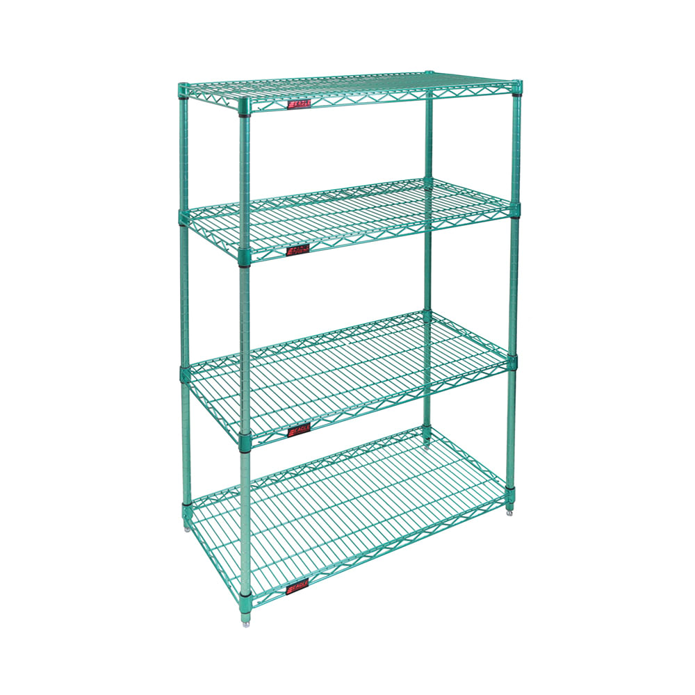 Eagle Group S4-63-1860E 60" NSF 4-Tier Epoxy Coated Wire Shelf Kit - 18"W, 63"H