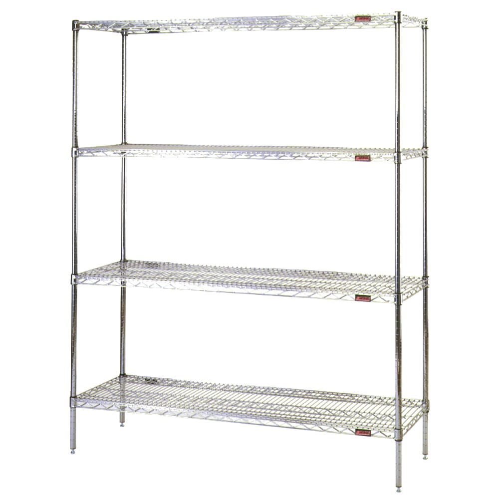 Eagle Group S4-74-2448C 48" NSF 4-Tier Chrome Wire Shelf Kit - 24"W, 74"H