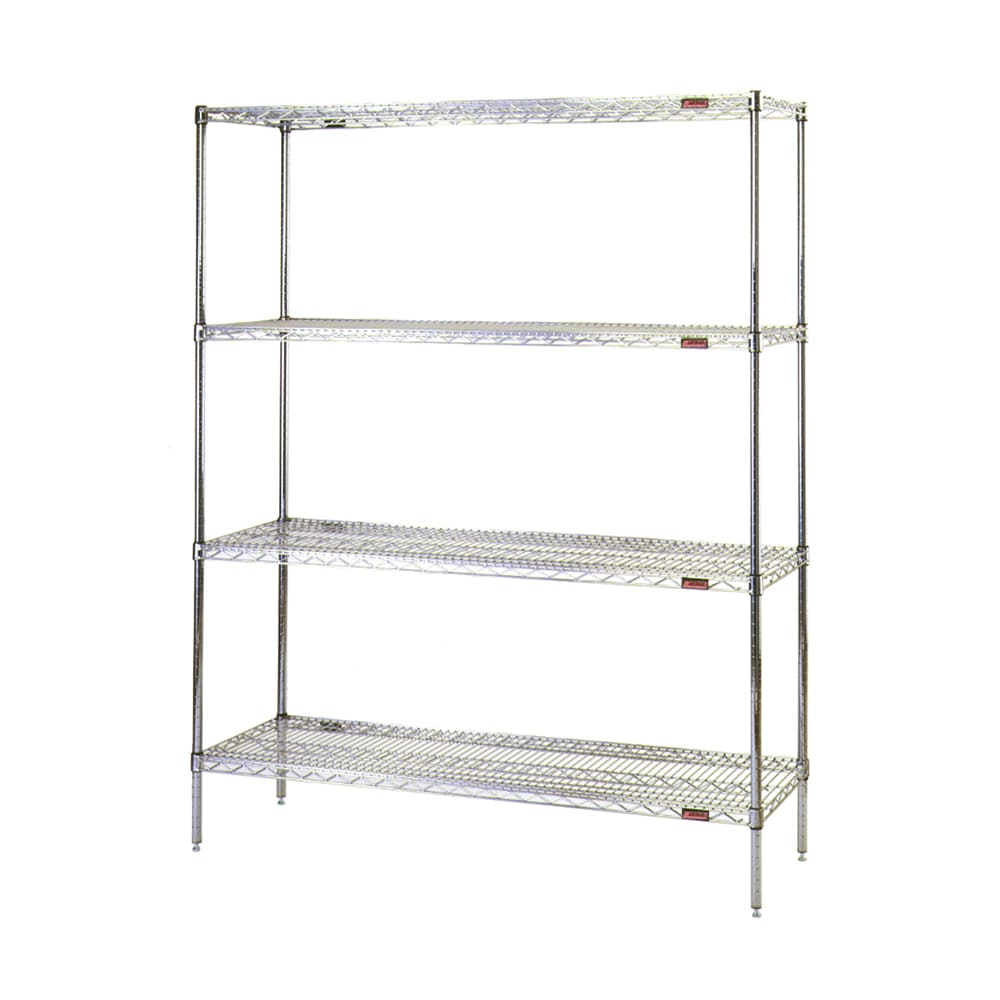 Eagle Group S4-74-2472C 72" NSF 4-Tier Chrome Wire Shelf Kit - 24"W, 74"H