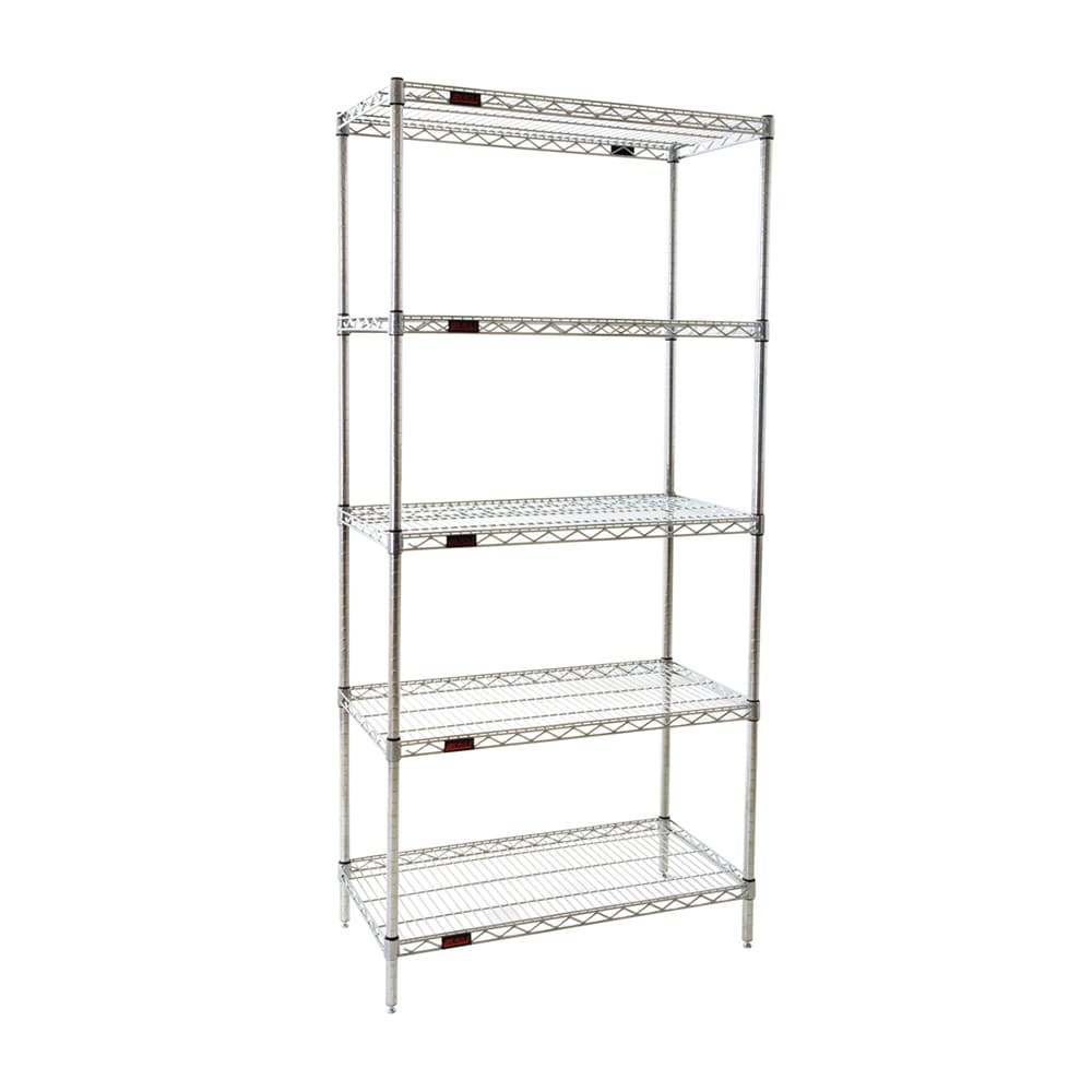 Eagle Group S5-86-1836Z 36" NSF 5-Tier Zinc Wire Shelf Kit - 18"W, 86"H