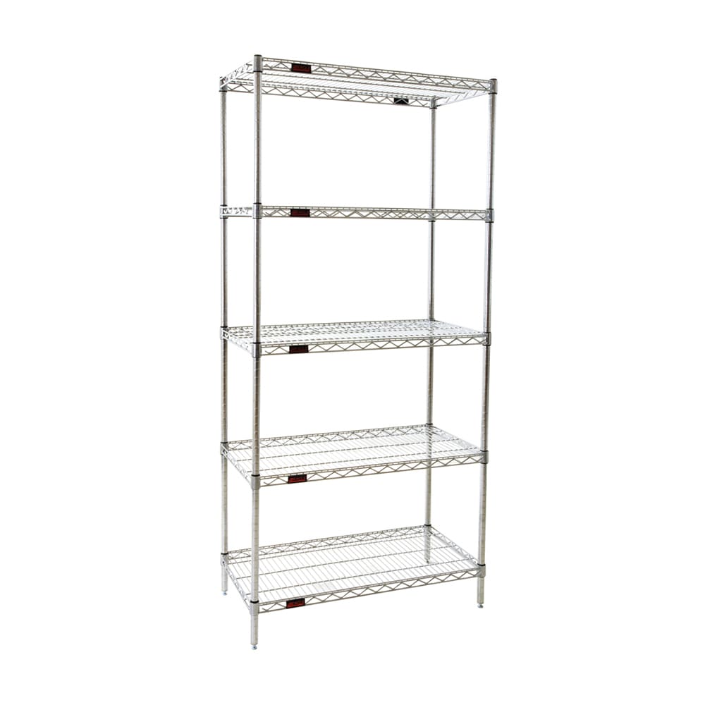 Eagle Group S5-86-1848Z 48" NSF 5-Tier Zinc Wire Shelf Kit - 18"W, 86"H