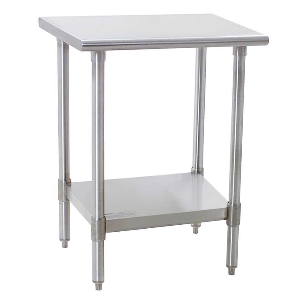 Eagle Group T2424B 24" 16 ga Work Table w/ Undershelf & 430 Series Stainless Flat Top