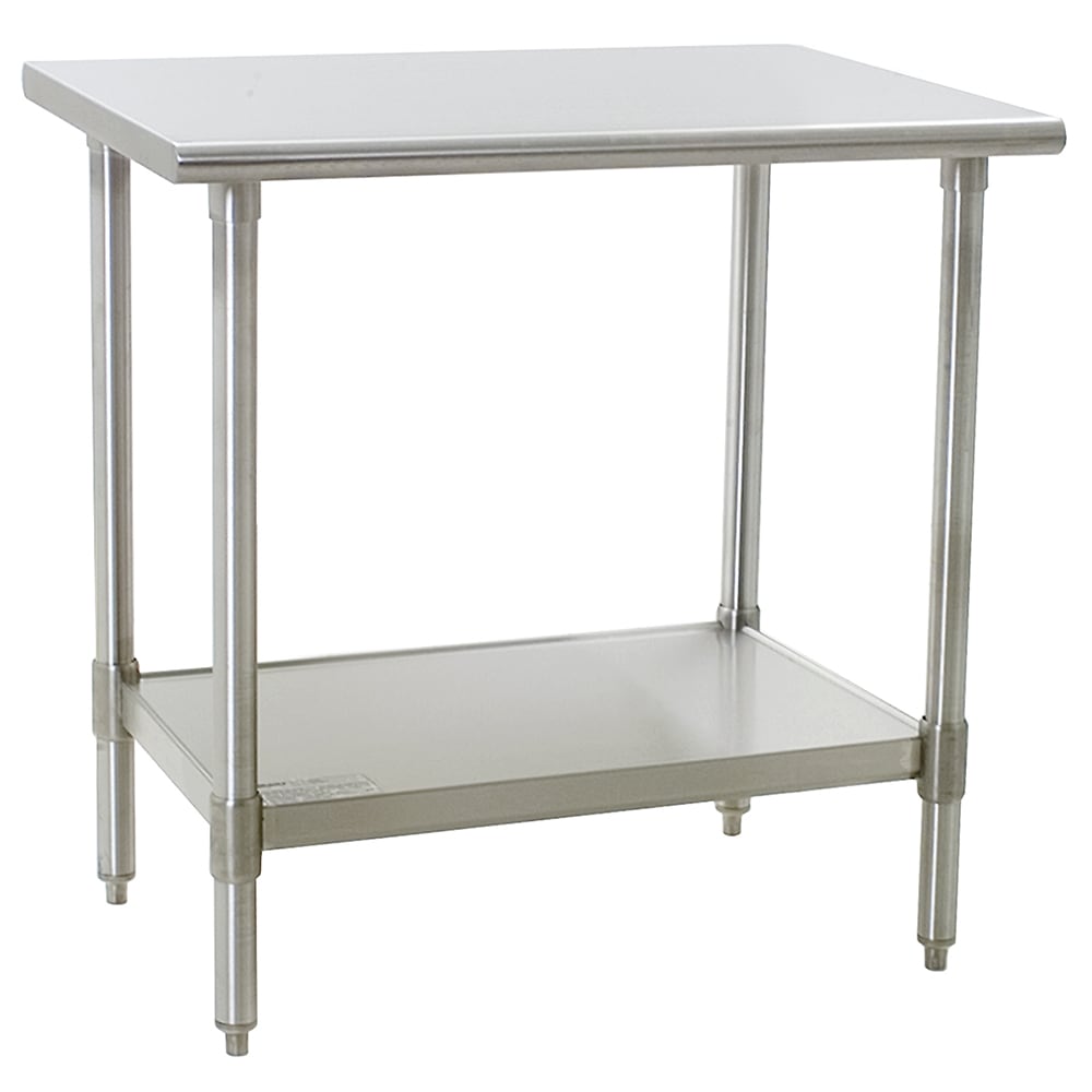Eagle Group T2436B 36" 16 ga Work Table w/ Undershelf & 430 Series Stainless Flat Top