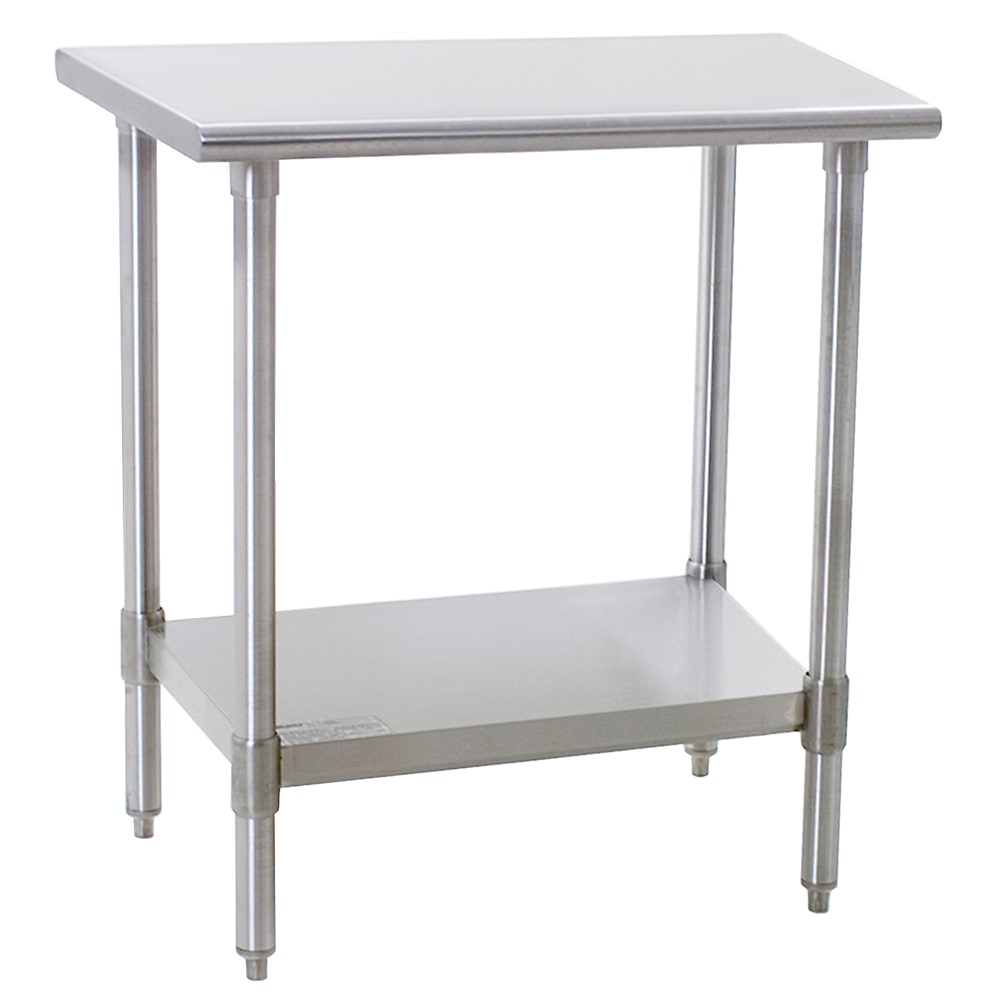 Eagle Group T3030B 30" 16 ga Work Table w/ Undershelf & 430 Series Stainless Flat Top