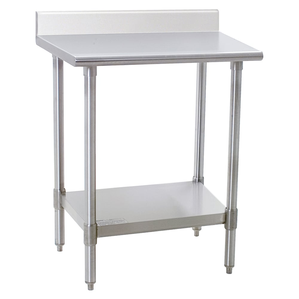 Eagle Group T3030B-BS 30" 16 ga Work Table w/ Undershelf & 430 Series Stainless Top, 4 1/2" Backsplash