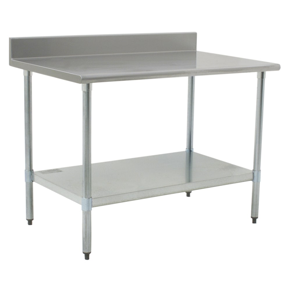 Eagle Group T3048B-BS 48" 16 ga Work Table w/ Undershelf & 430 Series Stainless Top, 4 1/2" Backsplash
