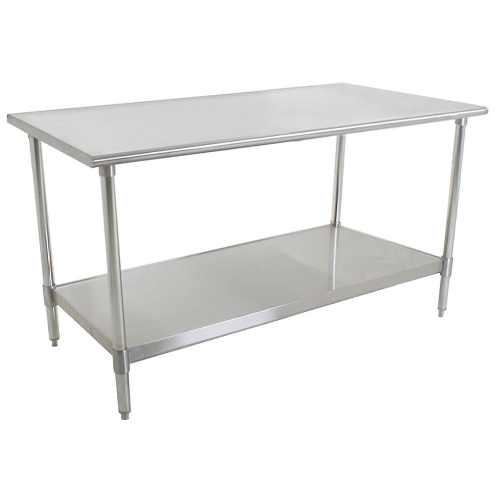 Eagle Group T3060SB 60" 16 ga Work Table w/ Undershelf & 430 Series Stainless Flat Top