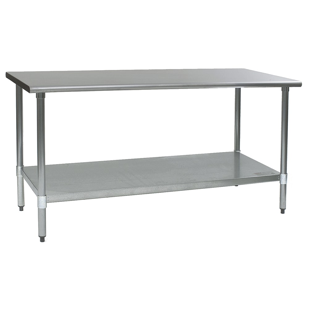 Eagle Group T3072EB 72" 16 ga Work Table w/ Undershelf & 300 Series Stainless Flat Top