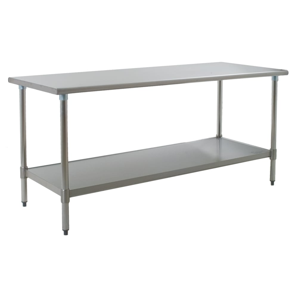 Eagle Group T3072SEB 72" 16 ga Work Table w/ Undershelf & 300 Series Stainless Flat Top