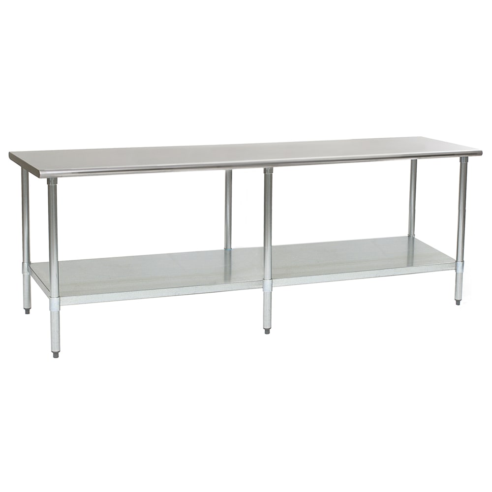 Eagle Group T3096B 96" 16 ga Work Table w/ Undershelf & 430 Series Stainless Flat Top