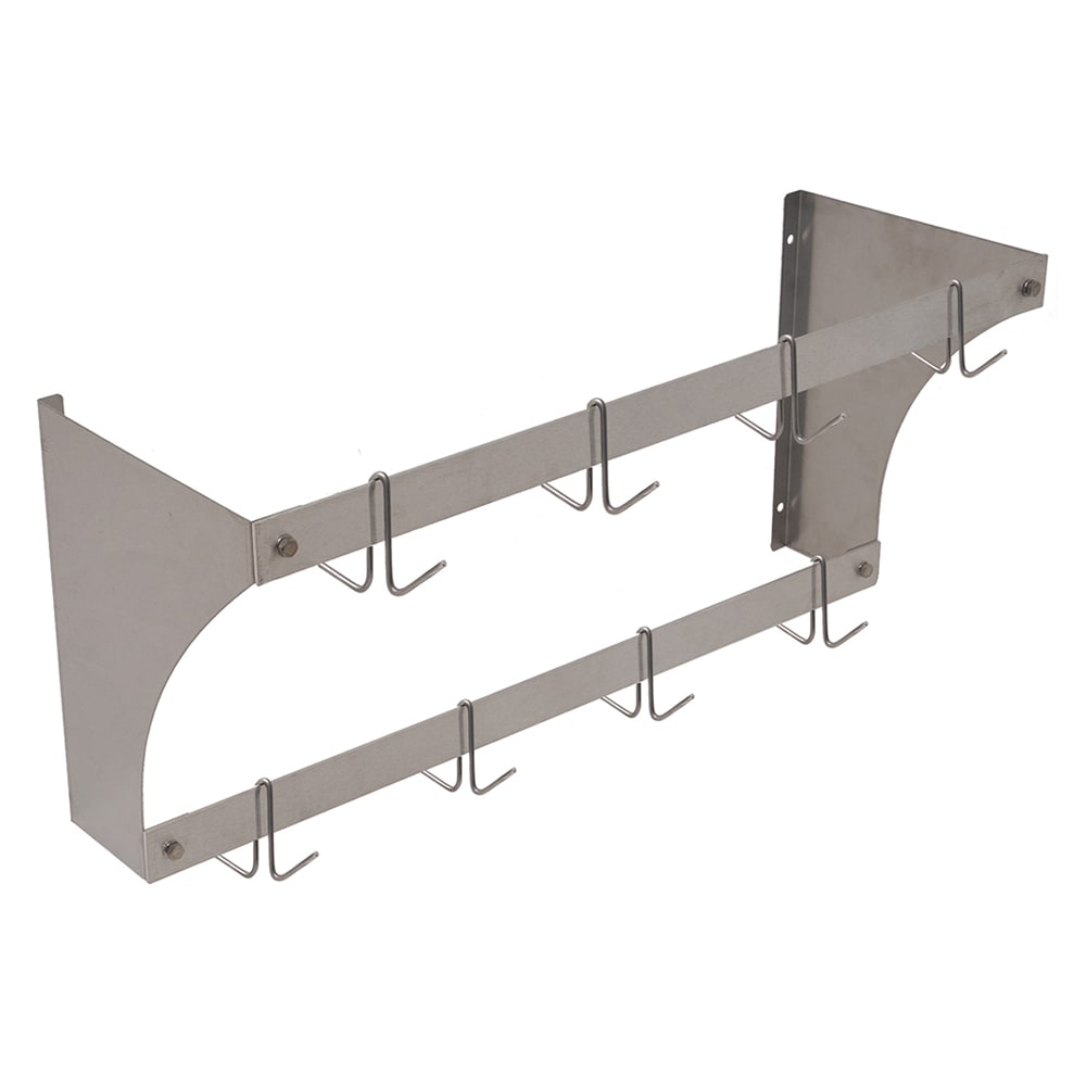 Eagle Group WM36PR 36" Wall-Mount Pot Rack w/ (6) Double Hooks, Stainless Steel