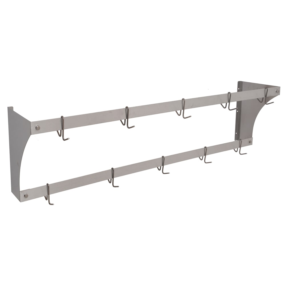 Eagle Group WM60APR 60" Wall-Mount Pot Rack w/ (10) Double Hooks, Aluminum