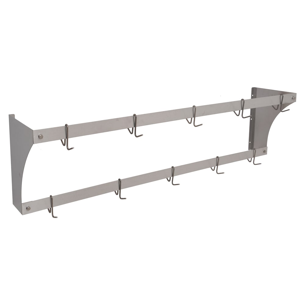 Eagle Group WM60PR 60" Wall-Mount Pot Rack w/ (10) Double Hooks, Stainless Steel