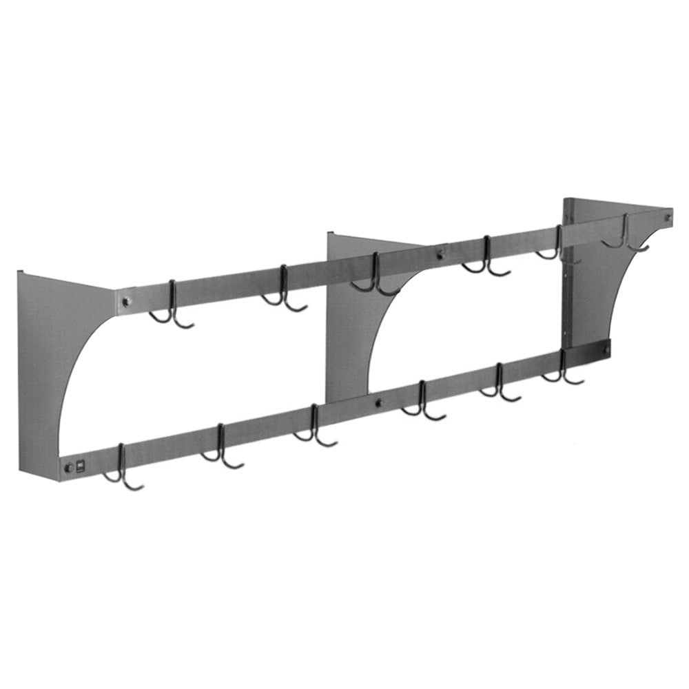 Eagle Group WM72APR 72" Wall-Mount Pot Rack w/ (12) Double Hooks, Aluminum
