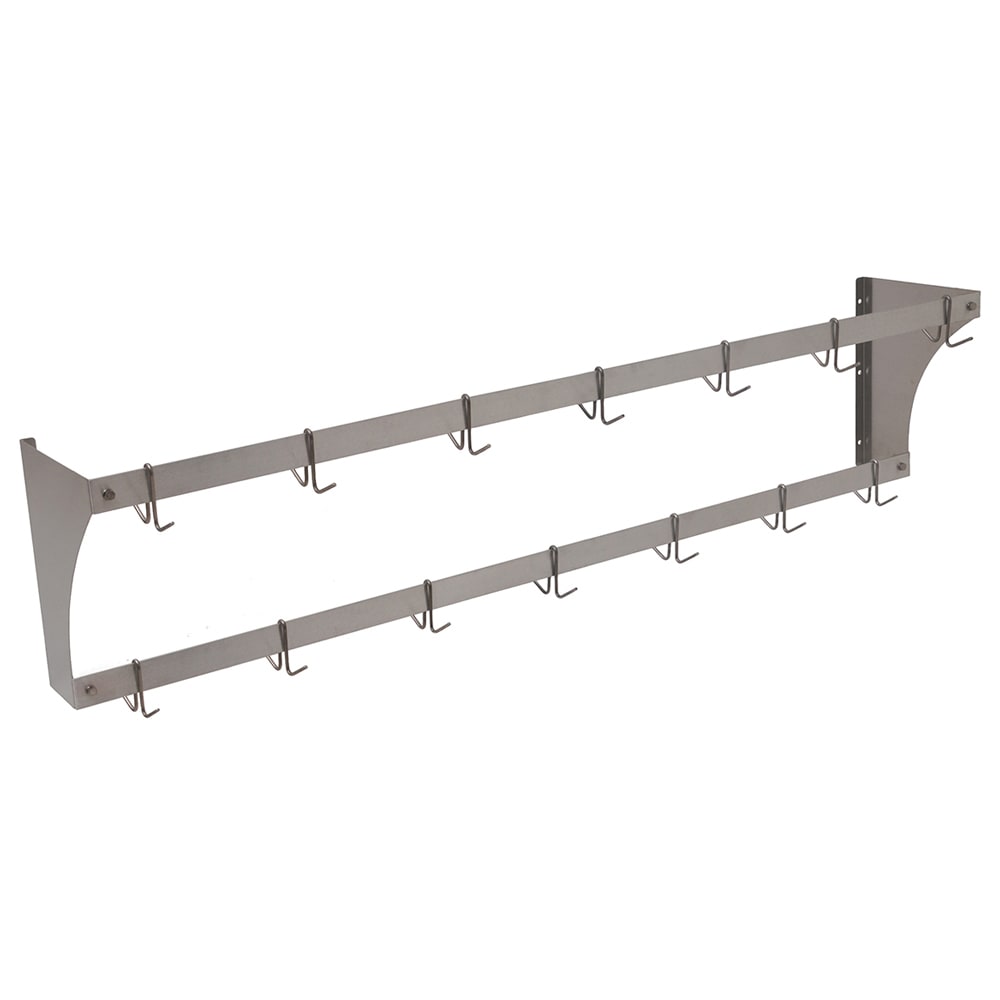 Eagle Group WM72PR 72" Wall-Mount Pot Rack w/ (12) Double Hooks, Stainless Steel