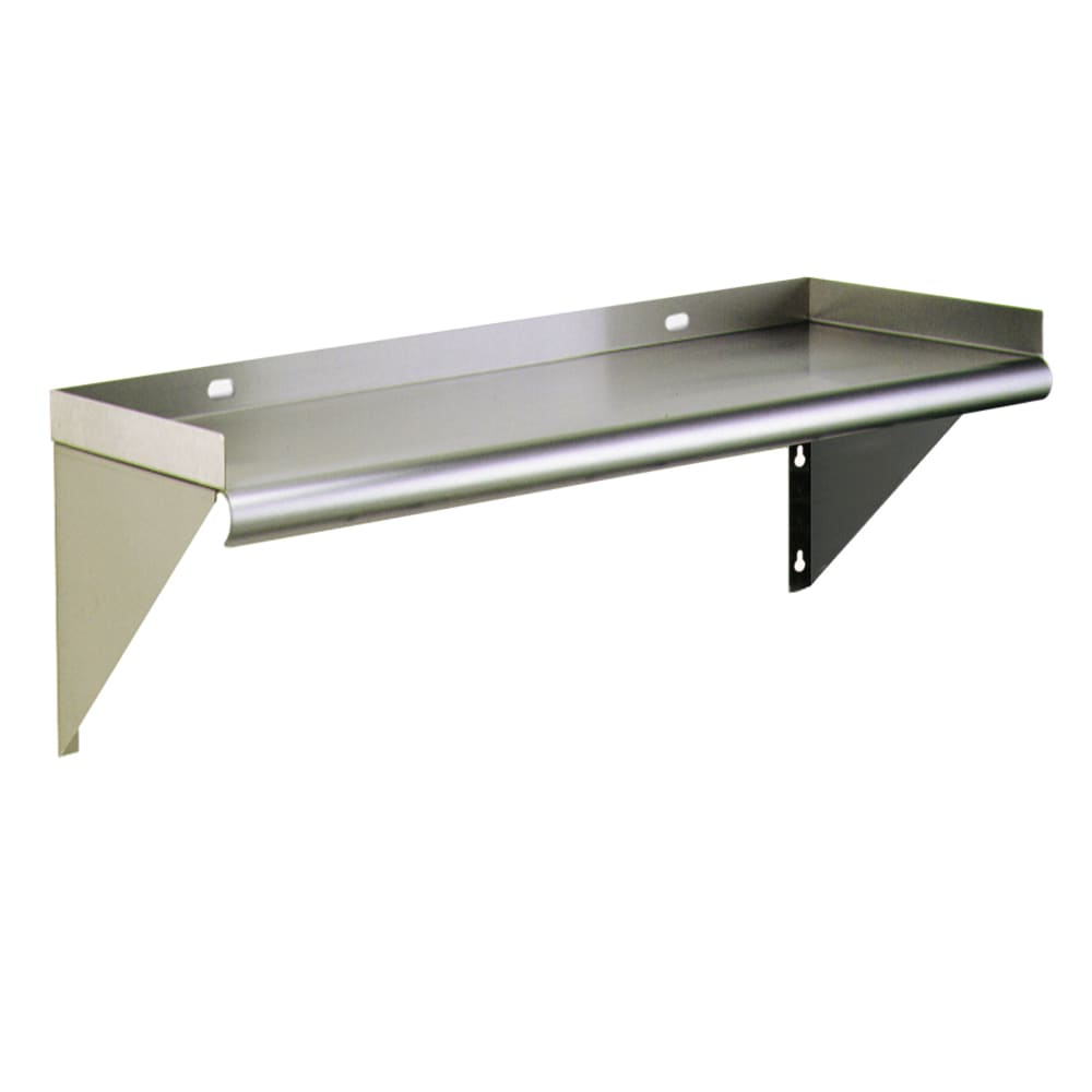 Eagle Group WS1024TL-X 10x24" 16/430 Stainless Wall Mount Tab Lock Shelf