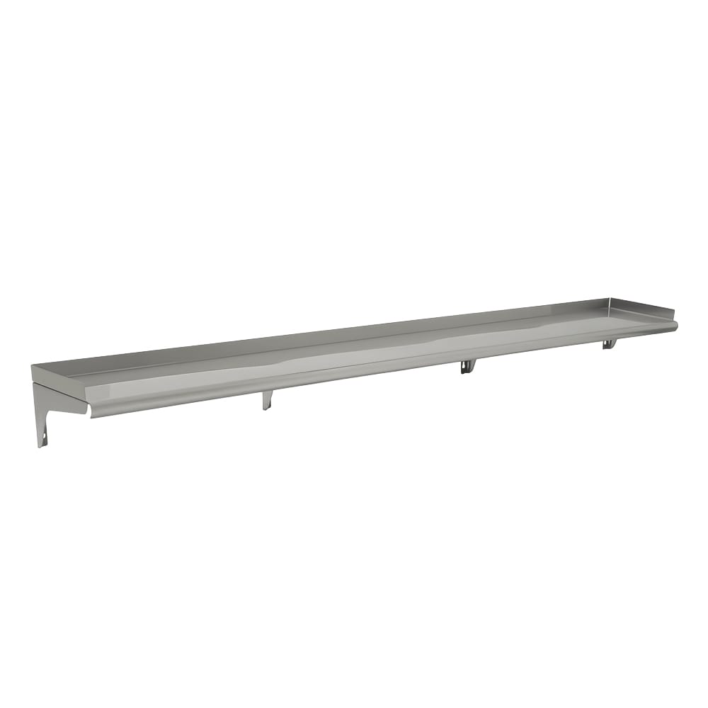 Eagle Group WS1284-16/3 Solid Wall Mounted Shelf, 84"W x 12"D, Stainless