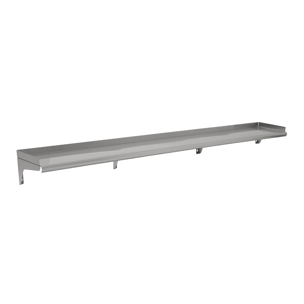 Eagle Group WS1284-16/4 Solid Wall Mounted Shelf, 84"W x 12"D, Stainless