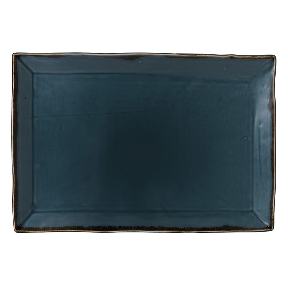 Dudson HBL01 Rectangular Harvest Tray - 13 1/4" x 9", Ceramic, Blue