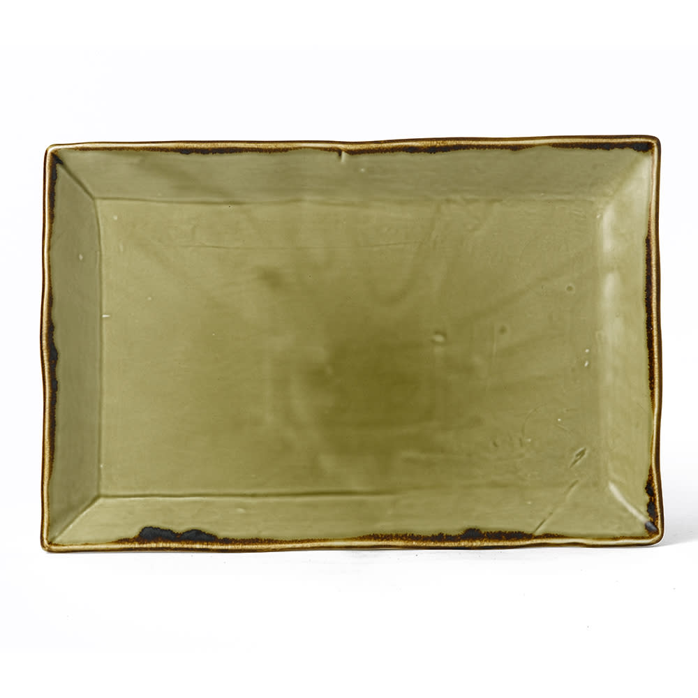 Dudson HG001 Rectangular Harvest Tray - 11 1/4" x 7 1/2", Ceramic, Green