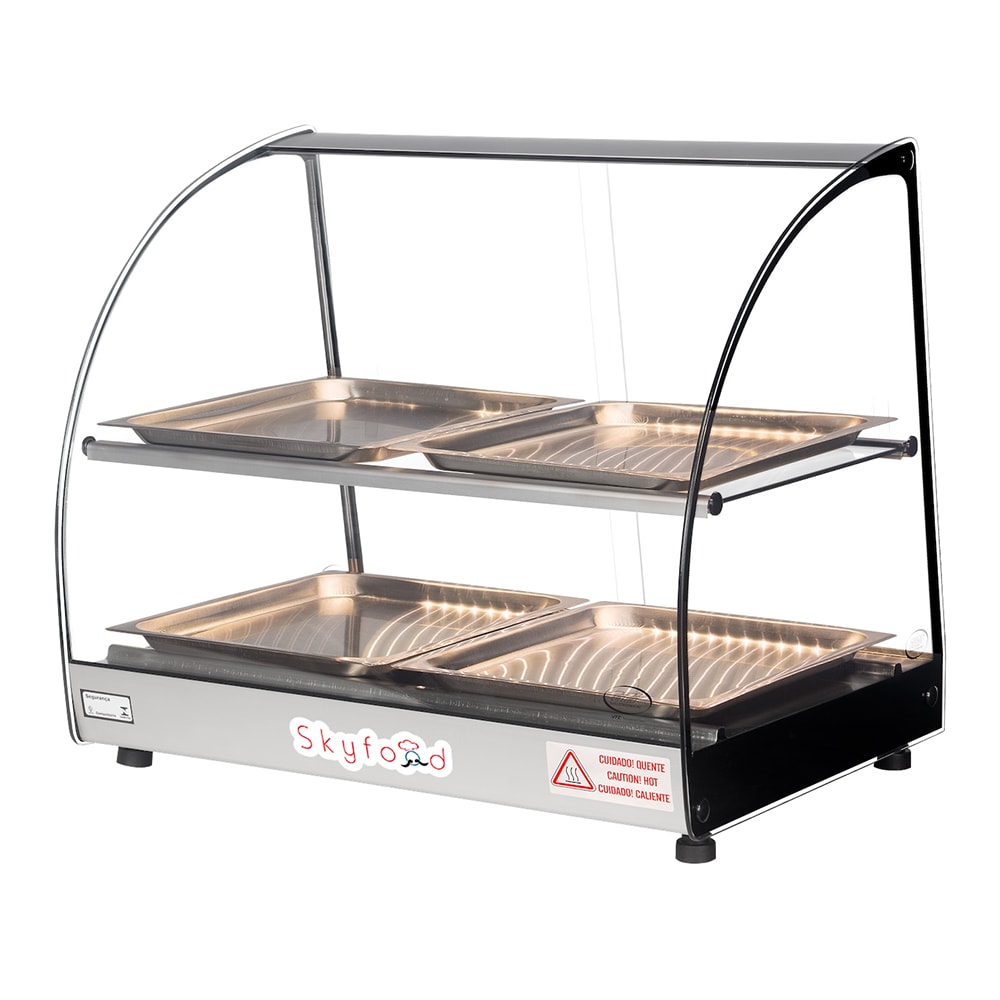 Skyfood FWD2-22-4P 22 1/2" Full Service Countertop Heated Display Case  - (2) Shelves, 120v