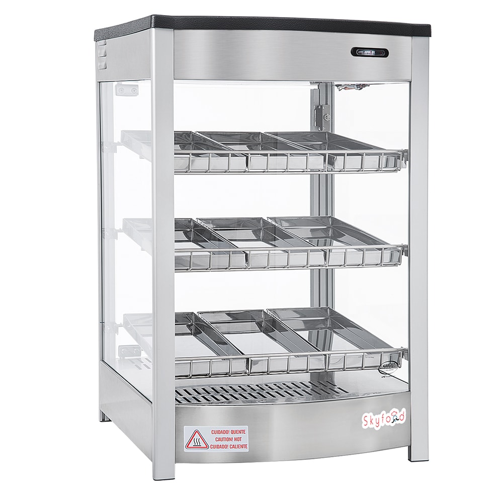 Skyfood FWD3S9P 18 7/8" Full Service Countertop Heated Display Case  - (3) Shelves, 120v