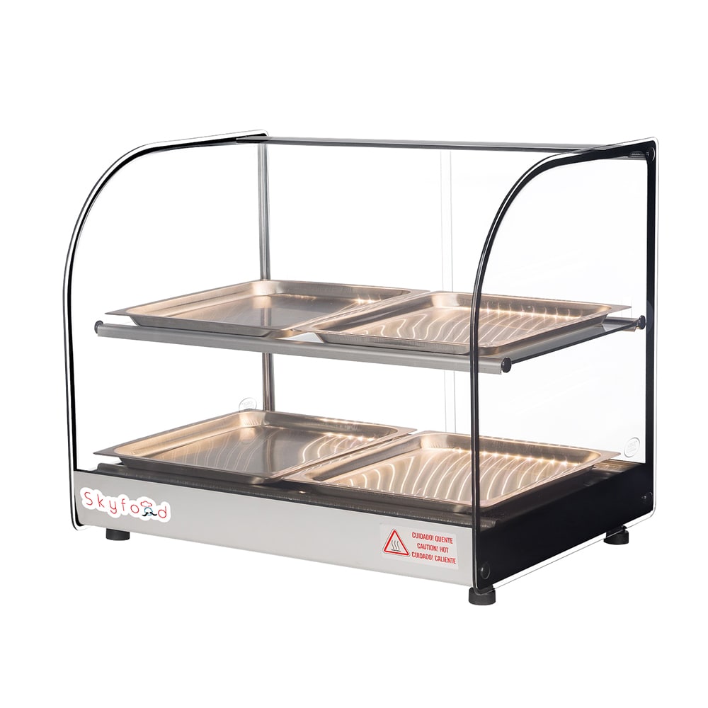 Skyfood FWDC2-22-4P 22 1/2" Full Service Countertop Heated Display Case  - (2) Shelves, 120v