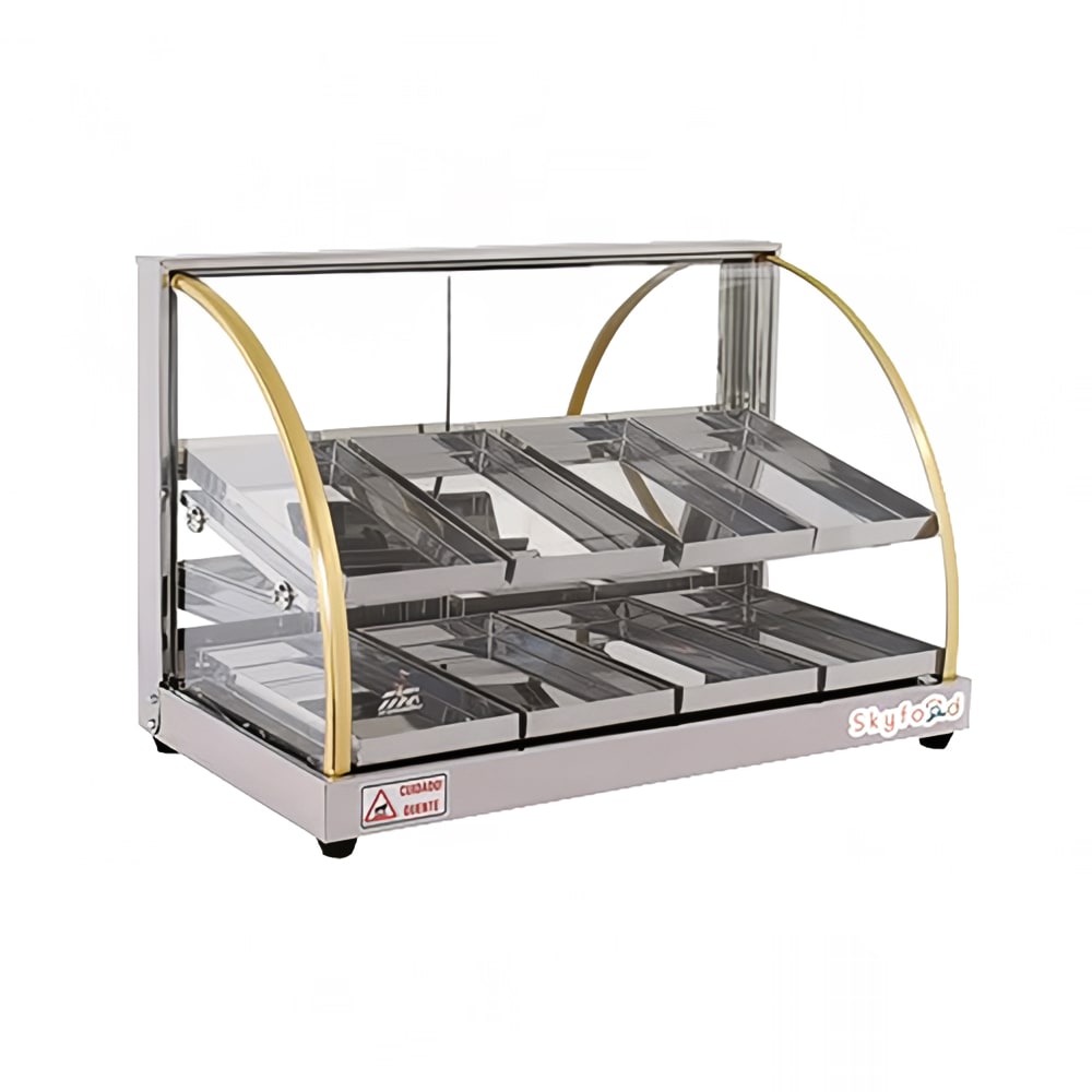 Skyfood FWDE2-25 24 3/4" Full Service Countertop Heated Display Case  - (2) Shelves, 110v