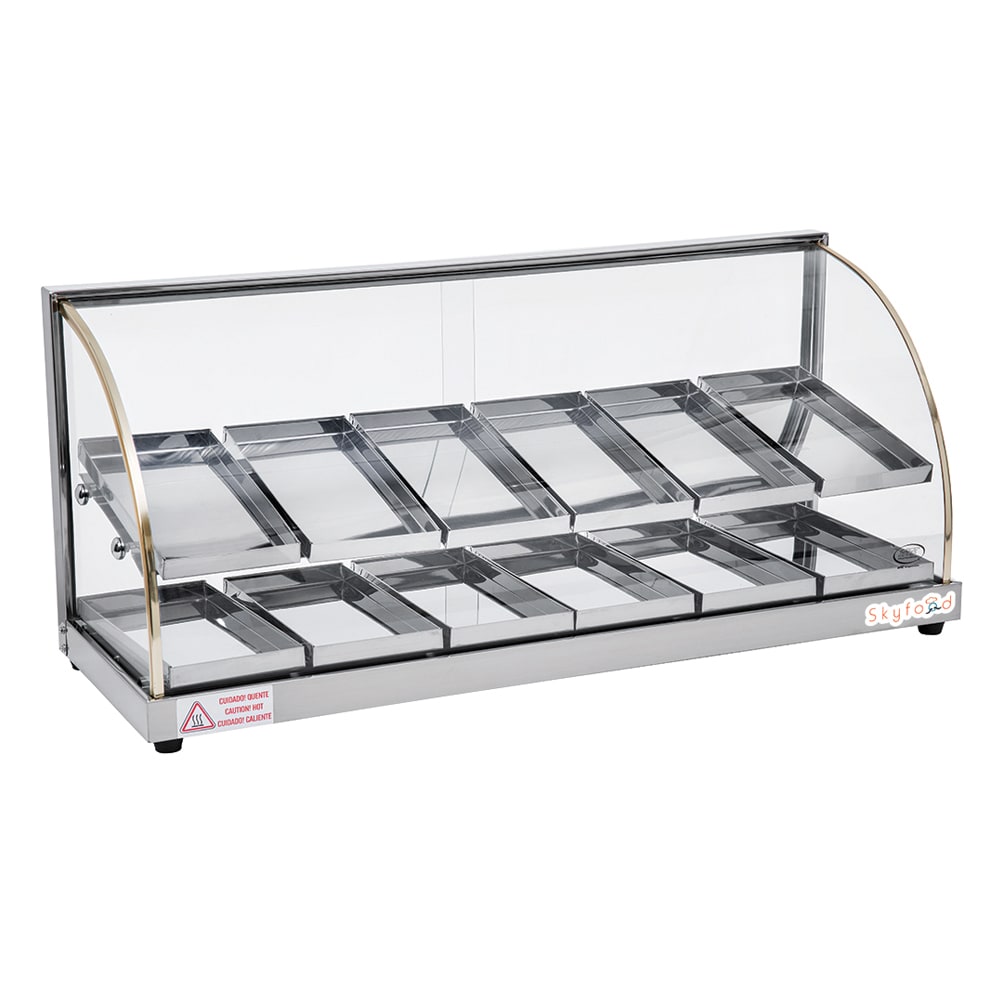 Skyfood FWDE2-37 36 5/8" Full Service Countertop Heated Display Case  - (2) Shelves, 110v