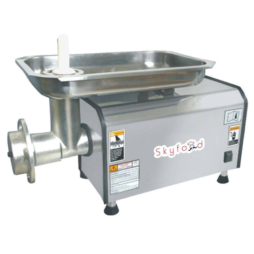 Skyfood PSE-12 Bench Style Meat Grinder w/ 400 lb Hour, 2 Chopping Plates, 1 1/2 HP, 110 V