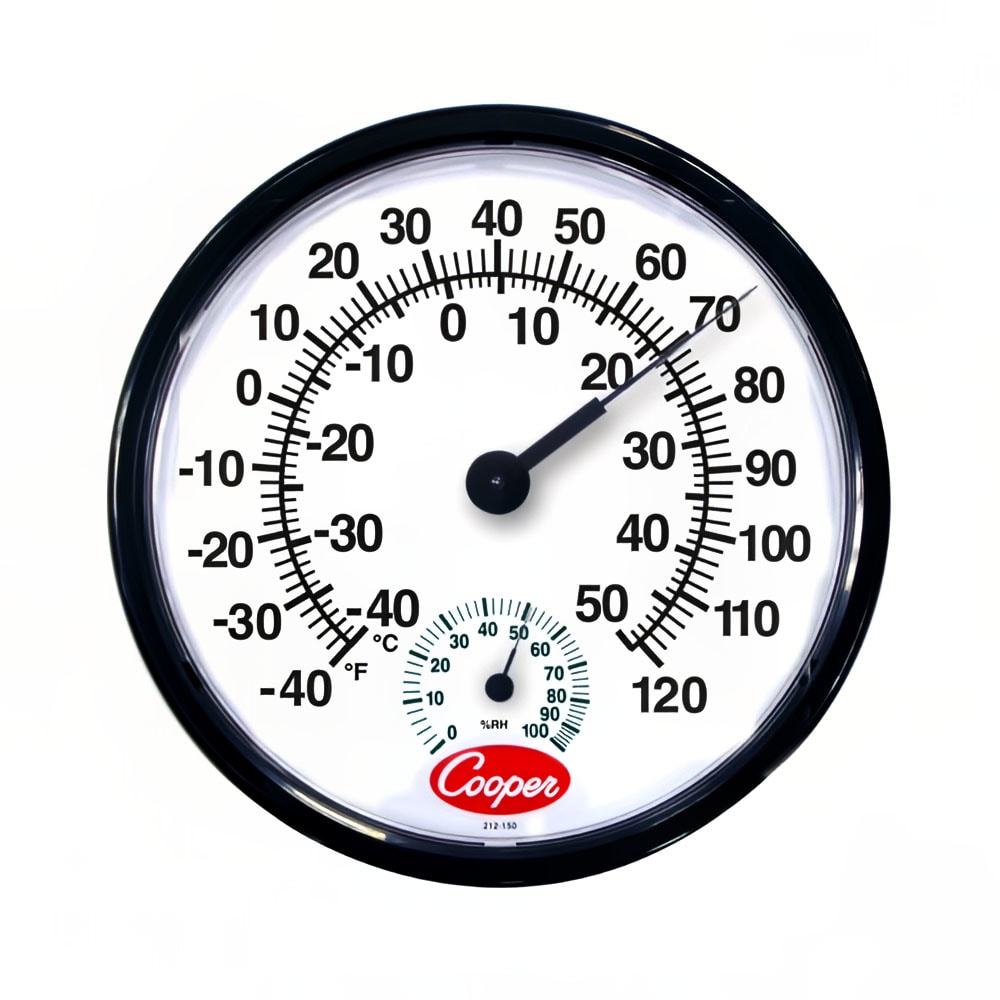 Cooper 212-150-8 Wall Dial Thermometer, -40 To 120 Degrees F