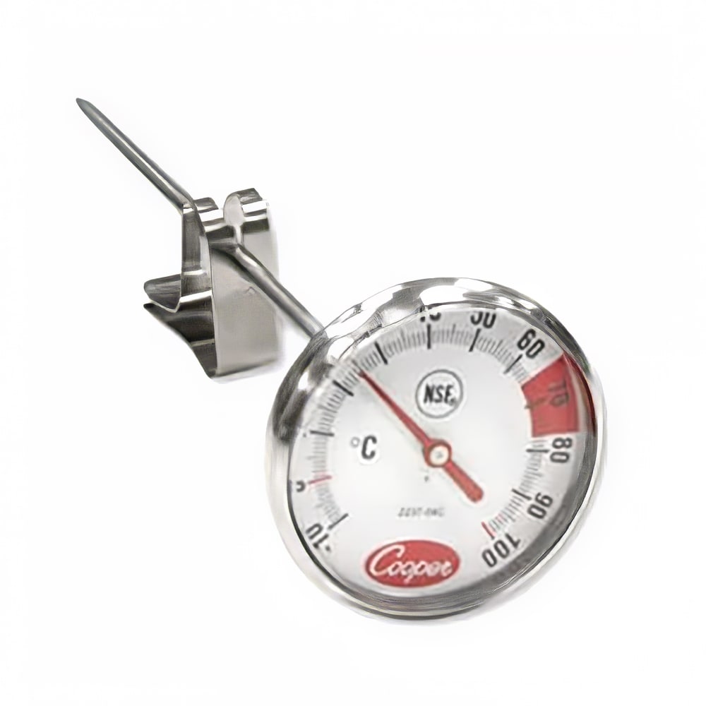 Cooper 2237-04C-8 Espresso Thermometer w/ Vessel Clip, 10 To 120 Degrees C