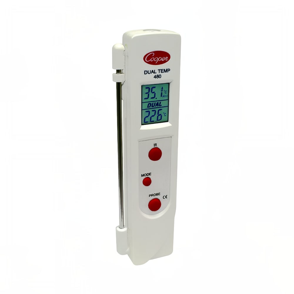 Cooper 480-0-8 Dual Temp Infrared & Probe Thermometer w/ -27 To 428 F Temperature Range