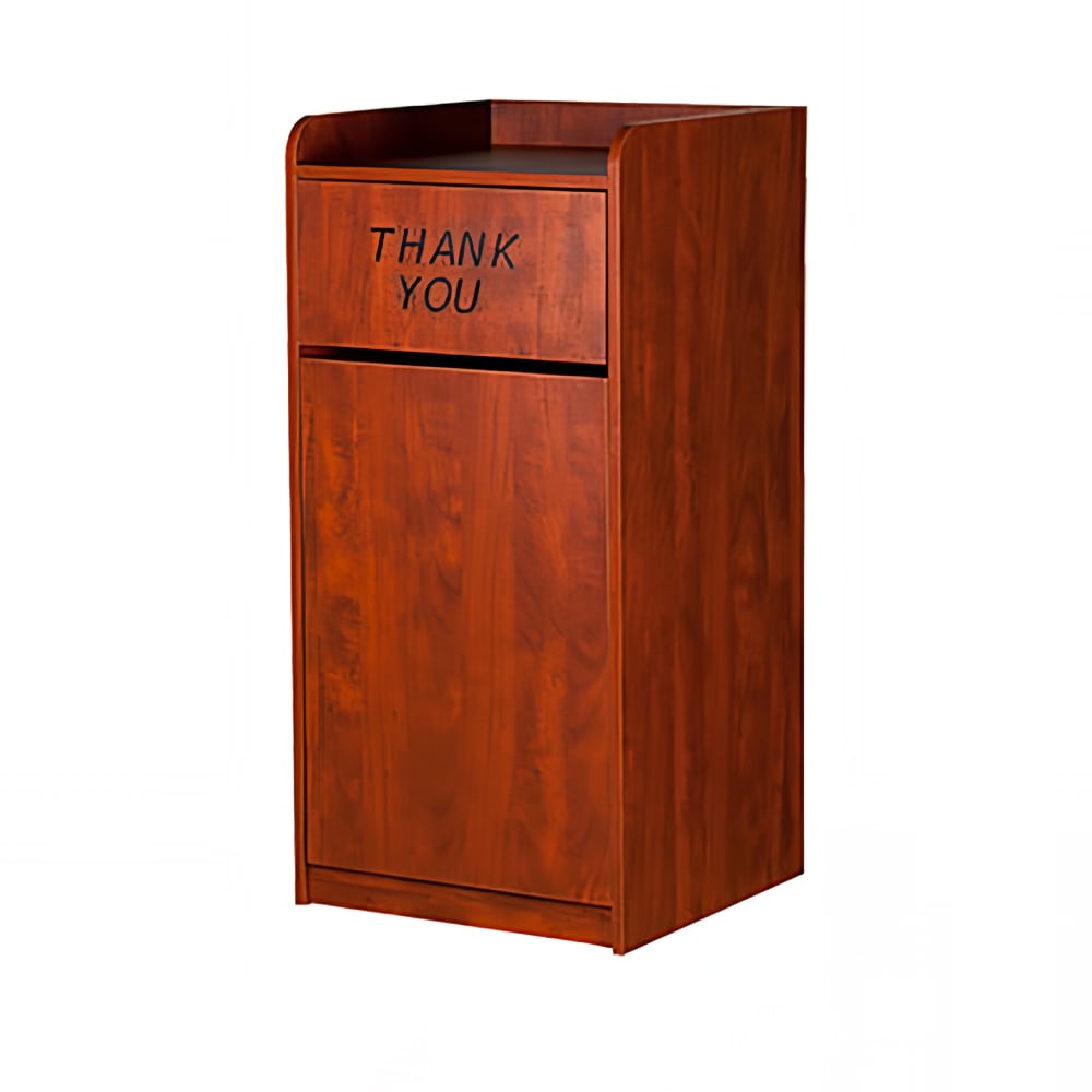 Oak Street 25 gal Indoor Decorative Trash Can - Plastic, Cherry (M8520-CH-UNASSEMBLED)
