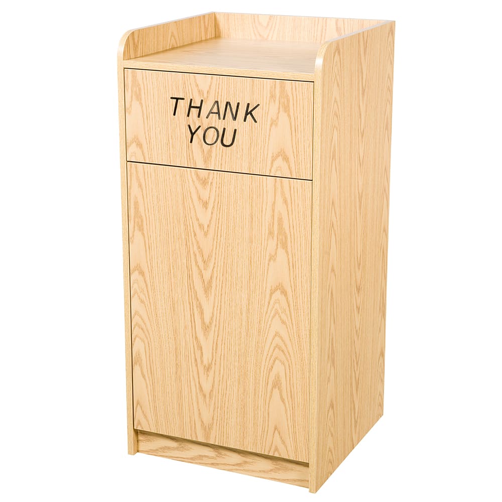 Oak Street 25 gal Indoor Decorative Trash Can - Plastic, Oak (M8520-OAK-UNASSEMBLED)