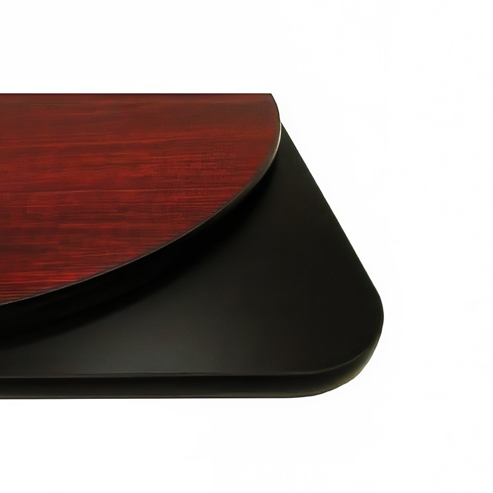 Oak Street 30" x 48" Rectangular Reversible Melamine Table Top, Mahogany/Black (MB3048)