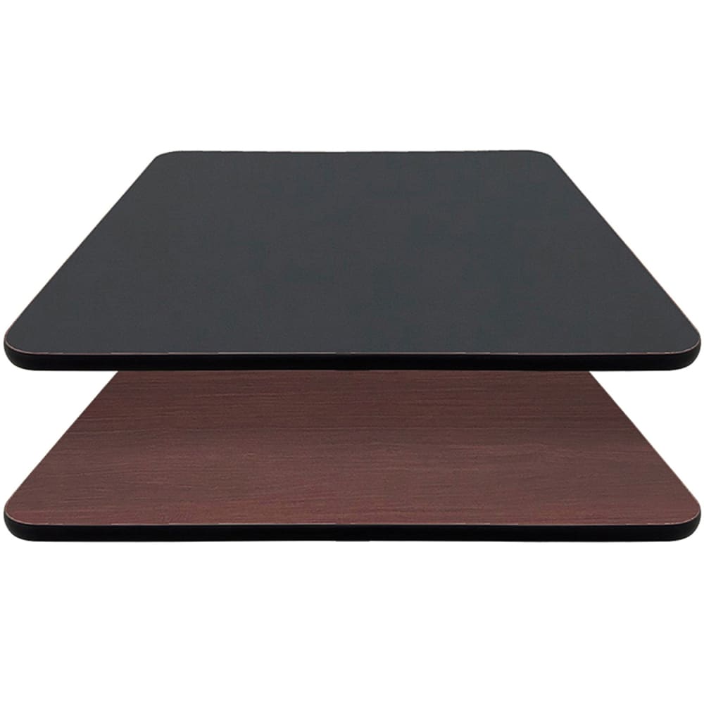 Oak Street 30" x 72" Rectangular Reversible Melamine Table Top, Mahogany/Black (MB3072)