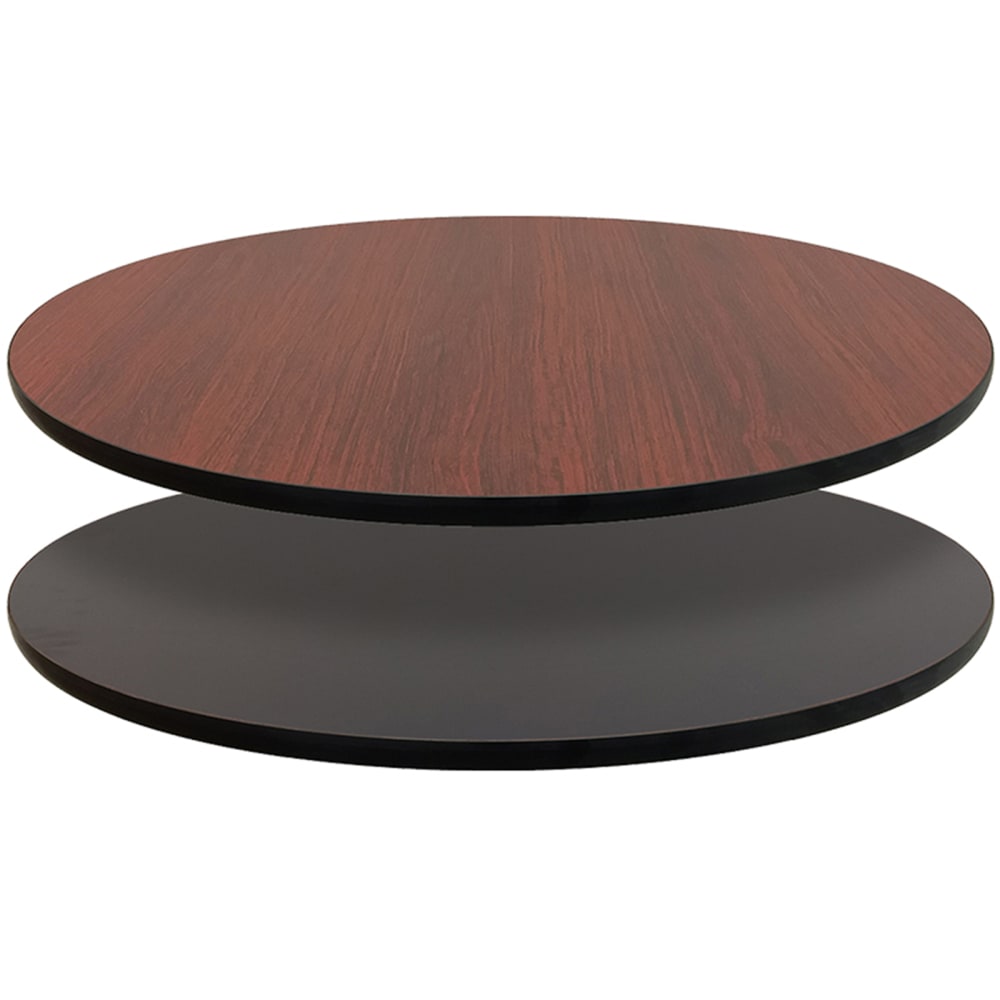 Oak Street 60" Round Reversible Melamine Table Top, Mahogany/Black (MB60R)