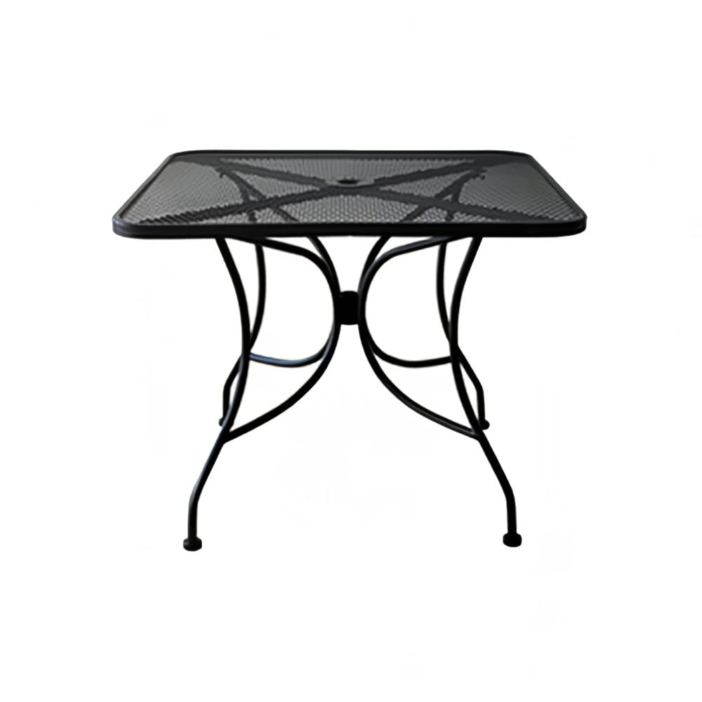 Oak Street 36" Square Diamondback Indoor/Outdoor Table w/ Umbrella Hole - Steel, Black (OD3636-STD)