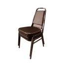 Oak Street Stacking Chair w/ Brown Vinyl Back & Seat - Steel Frame, Brown (SL2082-ESP) thumbnail 2