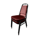 Oak Street Stacking Chair w/ Wine Vinyl Back & Seat - Steel Frame, Black (SL2082-WINE) thumbnail 2