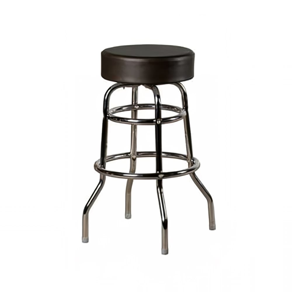 Oak Street Backless Bar Stool w/ Espresso Vinyl Seat, Chrome (SL2129-ESP)