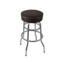 Oak Street Backless Bar Stool w/ Espresso Vinyl Seat, Chrome (SL2129-ESP) thumbnail 2