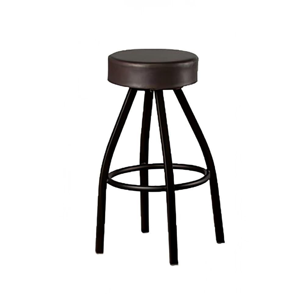 Oak Street Backless Swivel Bar Stool w/ Espresso Seat, Black (SL2132-ESP)